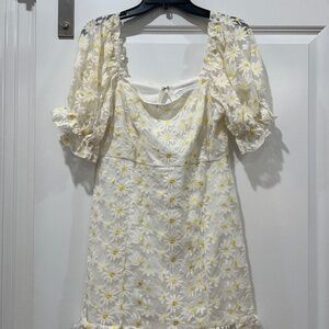 Moodie Floral White Dress